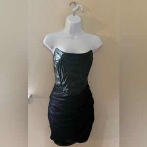 Fashion Nova Corset Black Strapless Mini Dress